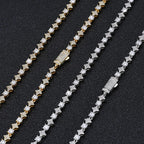 Star Tennis Chain Necklace Iced Out CZ