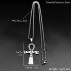 Egyptian Ankh Cross Key Of Life Pendant Necklaces for Women Men Stainless Steel Gold Color Egypt Hieroglyph Chain