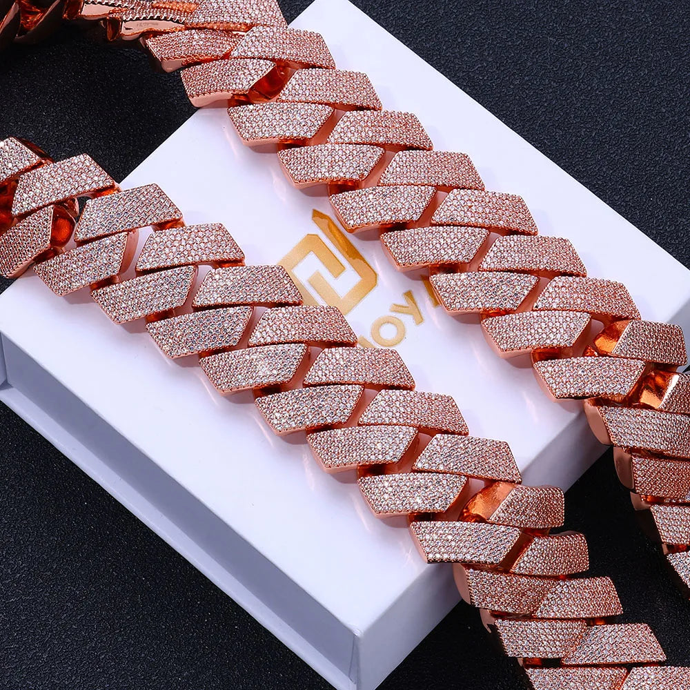 Iced Out Cuban Chain Necklace Stainless Steel 25MM