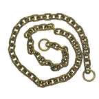 custom length biker brass made 9mm thick 30cm-100cm long sweden carved anchor link chain necklace wallet jean FOB
