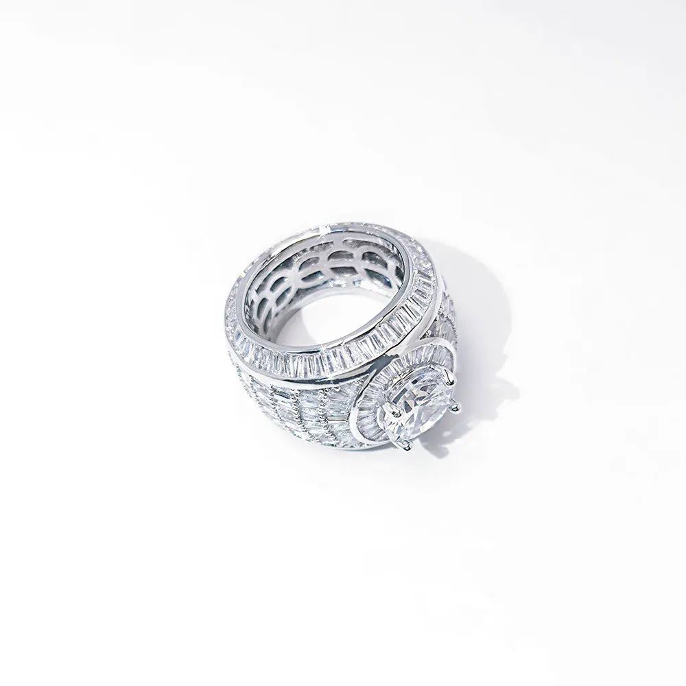 Iced Out CZ Surface Ring Stainless Steel