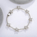 Gold Iced Out Star Bracelet CZ Statement