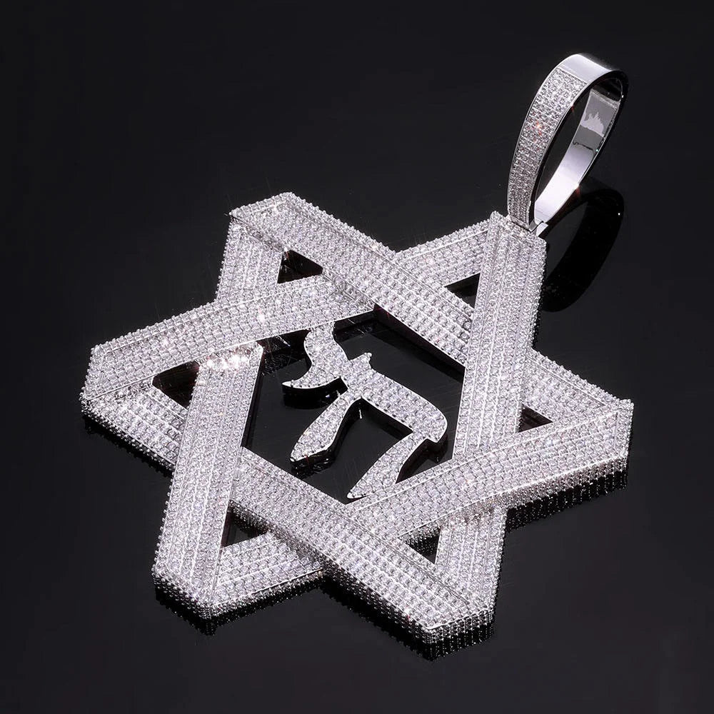 Iced Out Star Pendant Stainless Steel