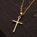 2022 Fashion Stainless Steel Necklace For Men Women Black Gold Color Silver Color Cross Pendant Chain Necklace Jewelry