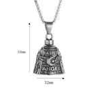 Angel Wings Moto Bell Steel Pendant Punk
