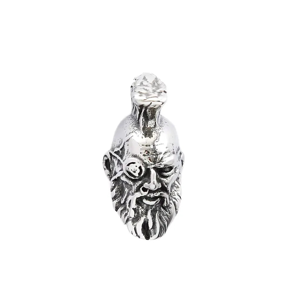 Viking Bearded Head Pendant Necklace — Nordic, Stainless Steel