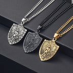 Vintage Stainless Steel Archangel Pendant Chain for Men Powerful St.Michael Necklaces Amulet Fashion Women Jewelry