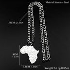 Africa Map Pendant Necklace — Gold-Tone
