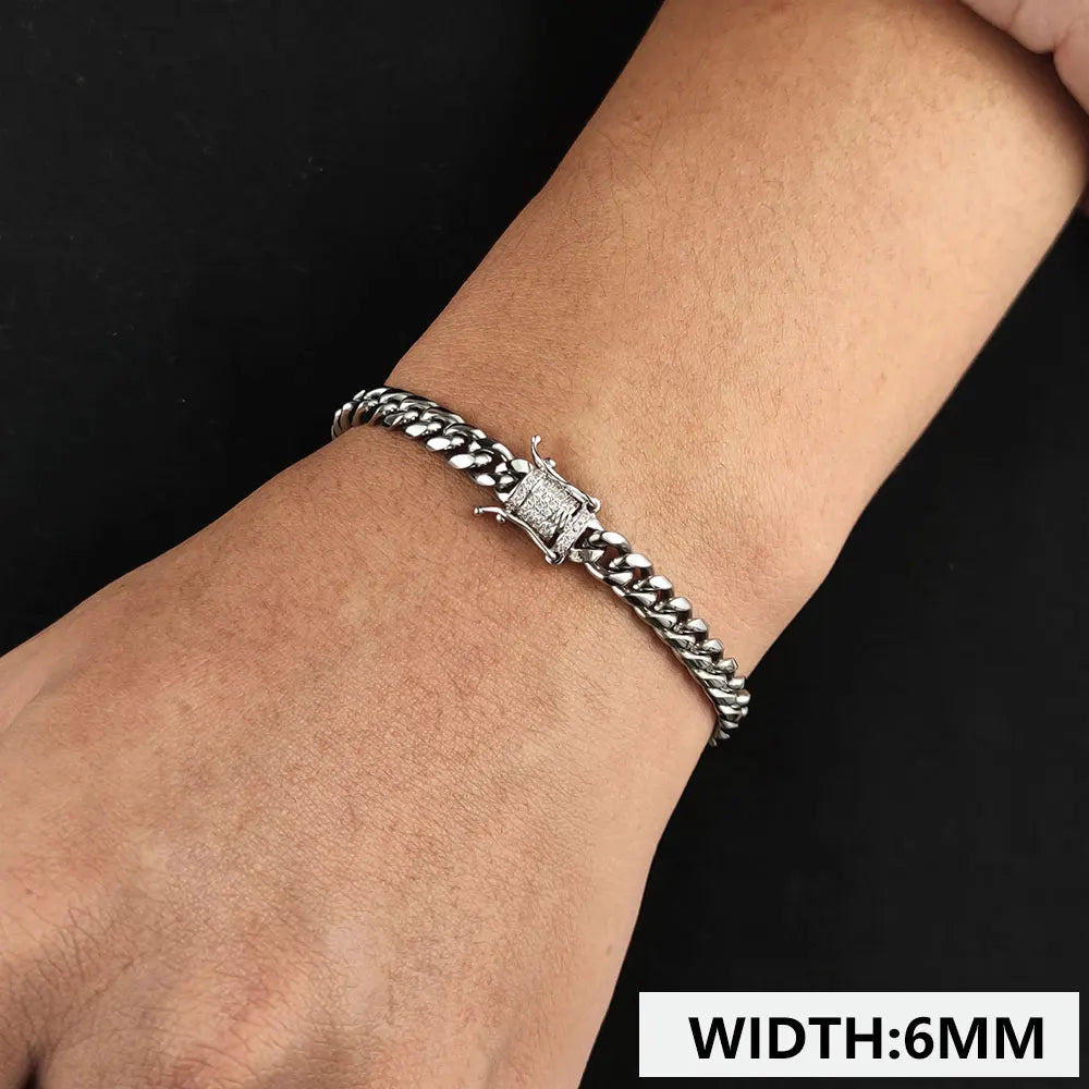 Iced Out Cuban Bracelet Stainless Steel Miami