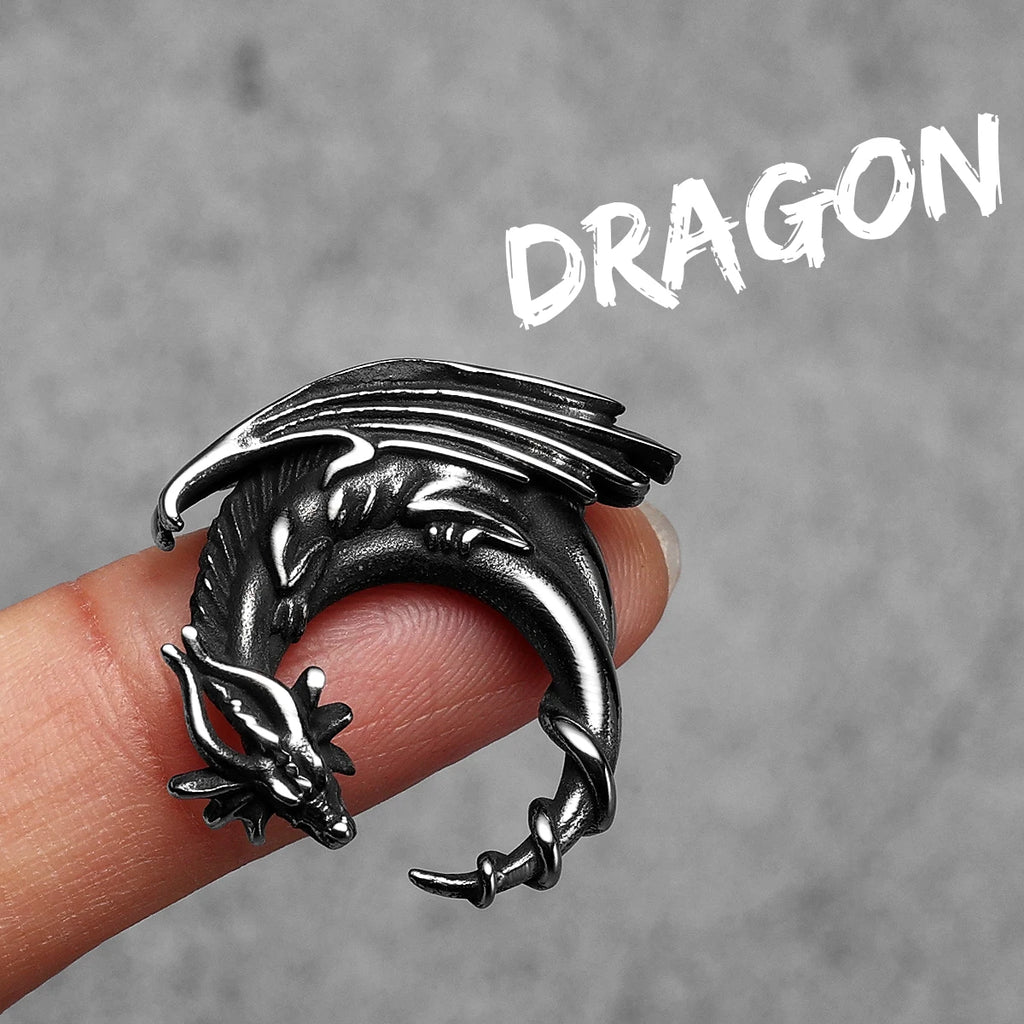 Flying Dragon Pendant Necklace — Stainless Steel