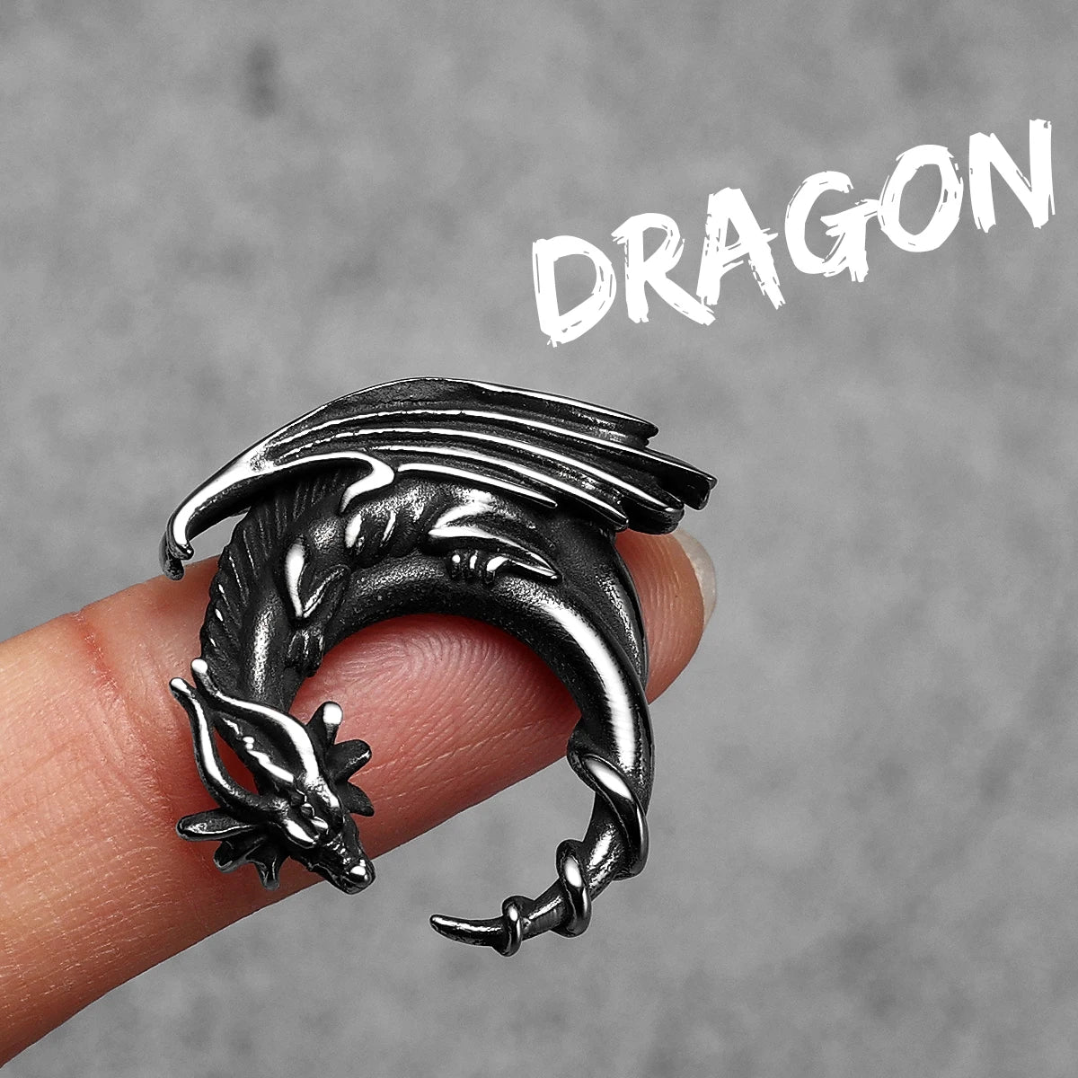 Flying Dragon Pendant Necklace — Stainless Steel