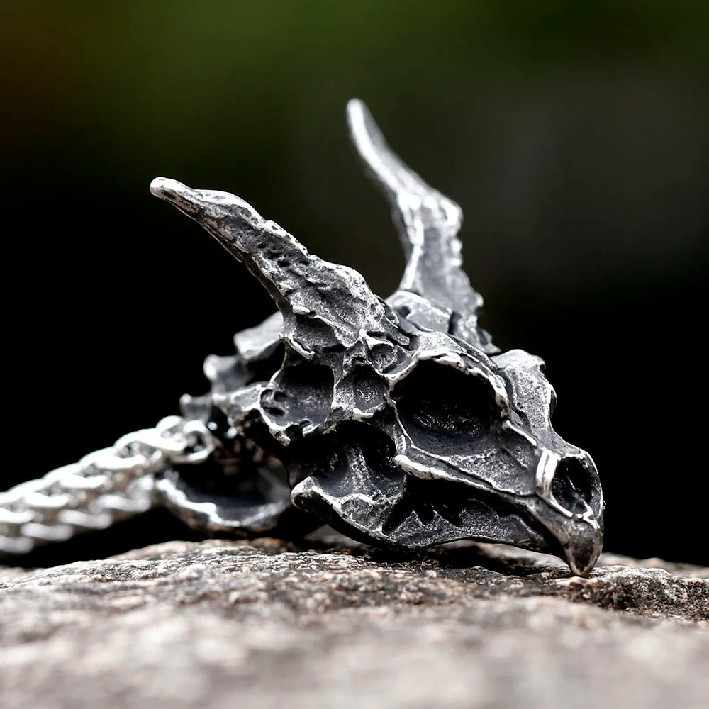 Dragon Skull Pendant Necklace