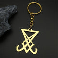 Lucifer Sigil Steel Pendant Church Satan Keychain