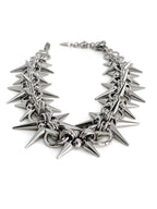 Grunge Rivet Chain Necklace — Geometric Goth Charm
