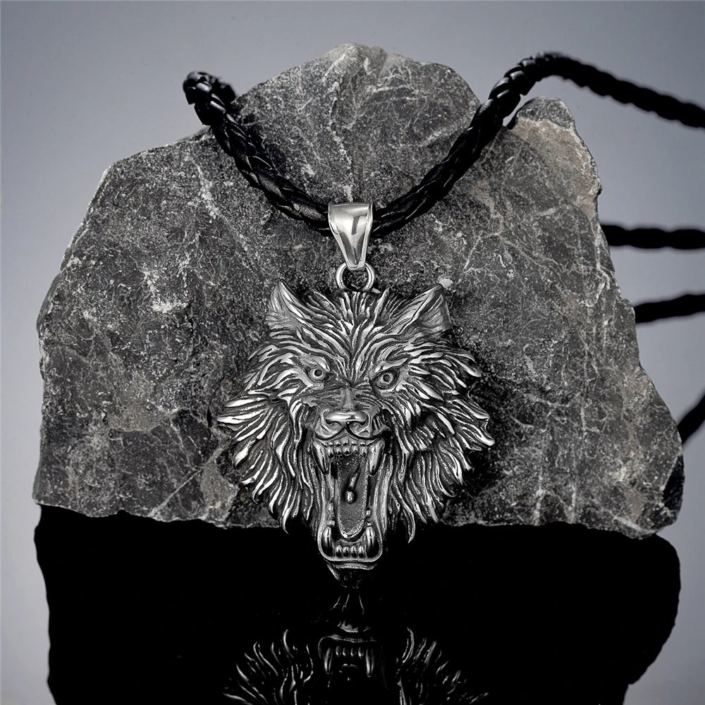 Odin's Wolf Pendant Necklace — Stainless Steel
