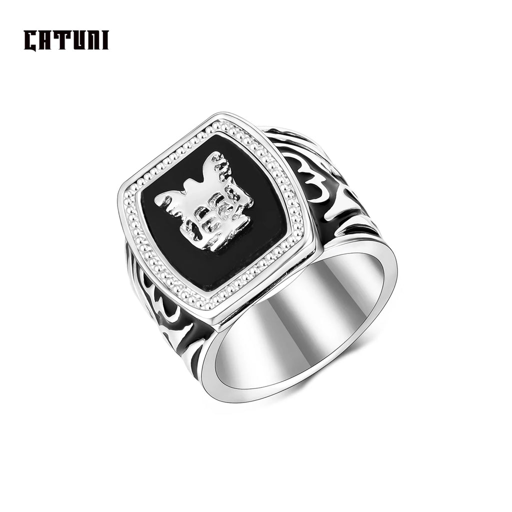 Catuni Black Rings for Men Jonathan Gilbert Family Ring Alaric Saltzman Jeremy Gilbert Jewelry Cosplay Party Fandom