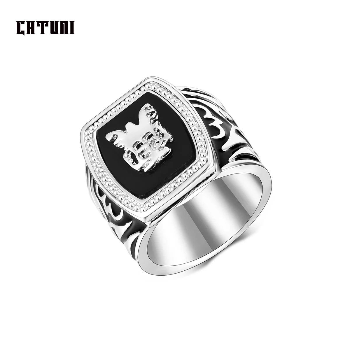 Catuni Black Rings for Men Jonathan Gilbert Family Ring Alaric Saltzman Jeremy Gilbert Jewelry Cosplay Party Fandom