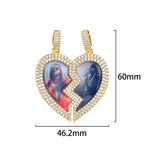 Iced Out Heart Photo Pendant Necklace