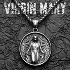 Virgin Mary Cross Pendant — Stainless Steel