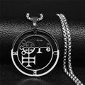 Demon Seal Silver Pendant Necklace — Stainless Steel