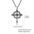 Thorn Crown Crucifix Necklace Franco Chain — Stainless Steel