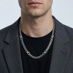 Punk Hiphop Thorns Cuban Chain Necklace for Men Stainless Steel Gothic Choker Necklace Non Fading Waterproof Jewelry