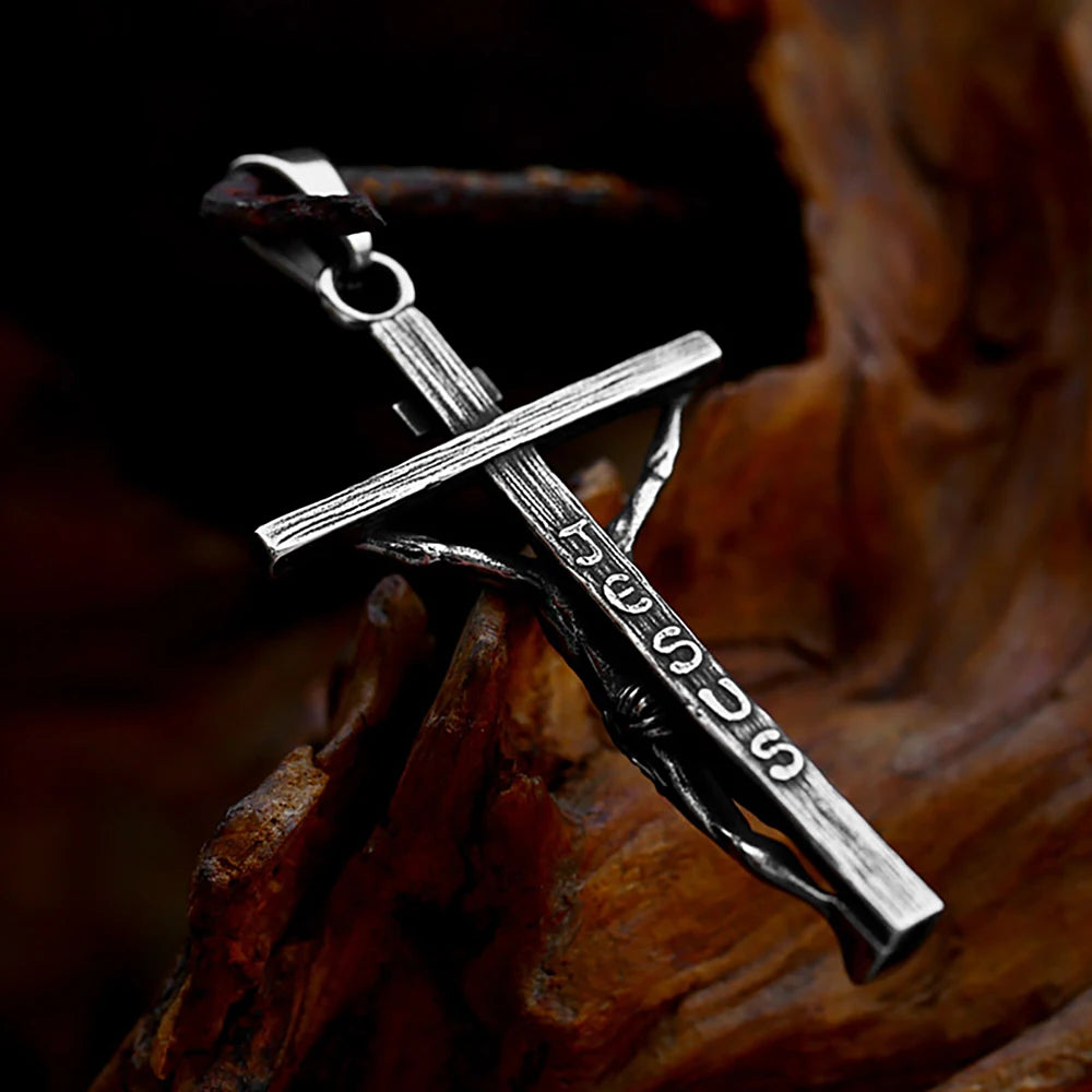 Jesus Cross Pendant — Stainless Steel