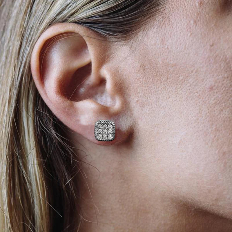 Iced Out Magnetic Ear Clip — Silver