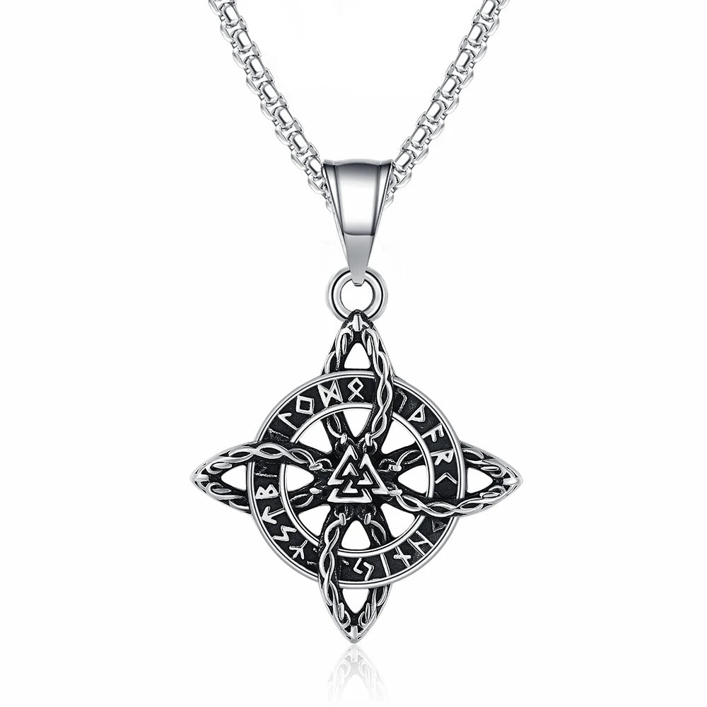 Valknut Steel Pendant Nordic Celtic Knot 316L