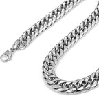 HNSP Stainless Steel Waterproof Cuban Link Chain Necklace For Men Jewelry Thick Heavy Chain 8/10/12/14MM Punk Rock Accessories