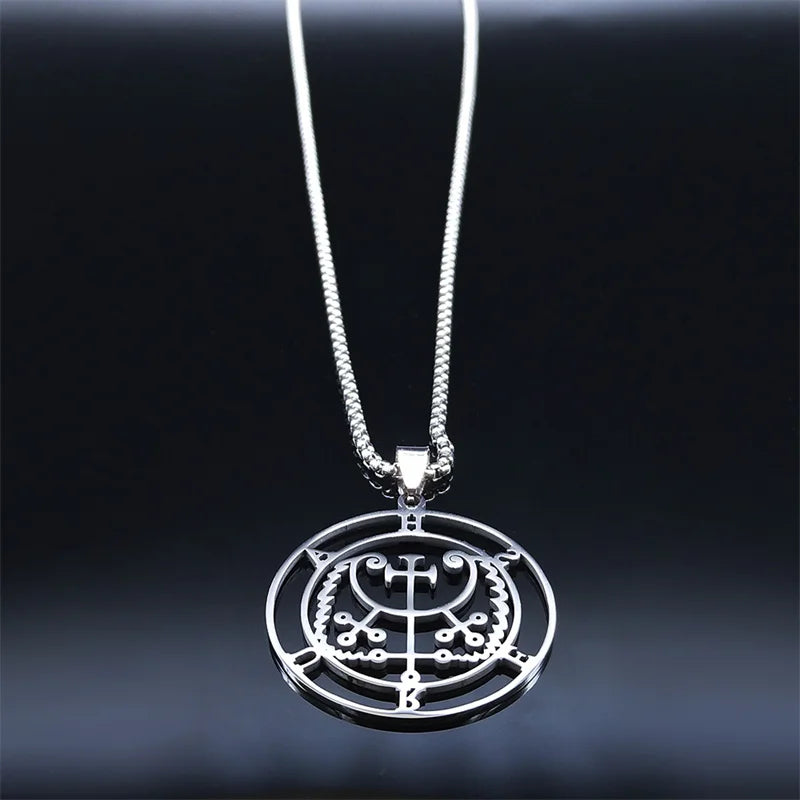 Satan Seal Silver Chain Necklace — Stainless Steel