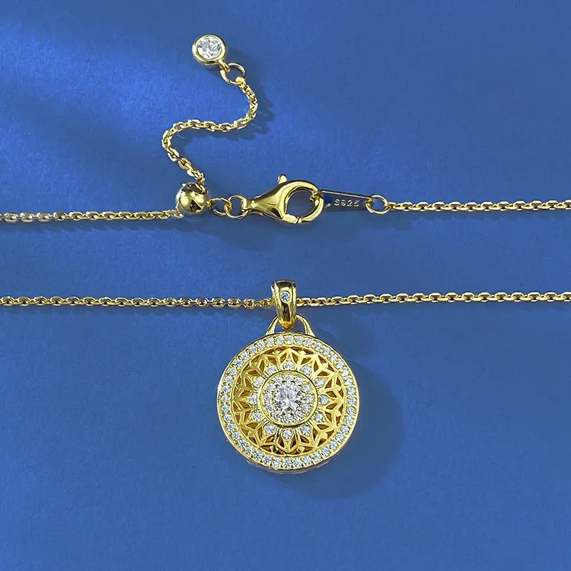 luxury real gold jewelry 24k certifid eight treasures compass pendant au999 pure gold necklace adjustable