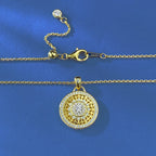 luxury real gold jewelry 24k certifid eight treasures compass pendant au999 pure gold necklace adjustable