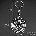 Silver Ring Hollow Hekate Wheel Keychain Trapped
