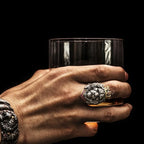Bully Vintage Crown Lion Head Men's Ring Delicate Fashion Creative Niche Light Luxury Punk Hip Hop Rock Street Party