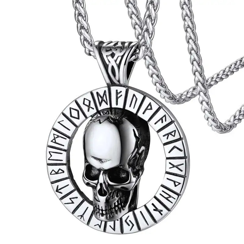 Skull Pendant Necklace — Stainless Steel Gothic