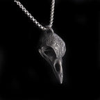 Nordic Crow Skull Pendant Necklace, Retro Animal Jewelry for Men, Lucky Amulet Gift, Viking Style