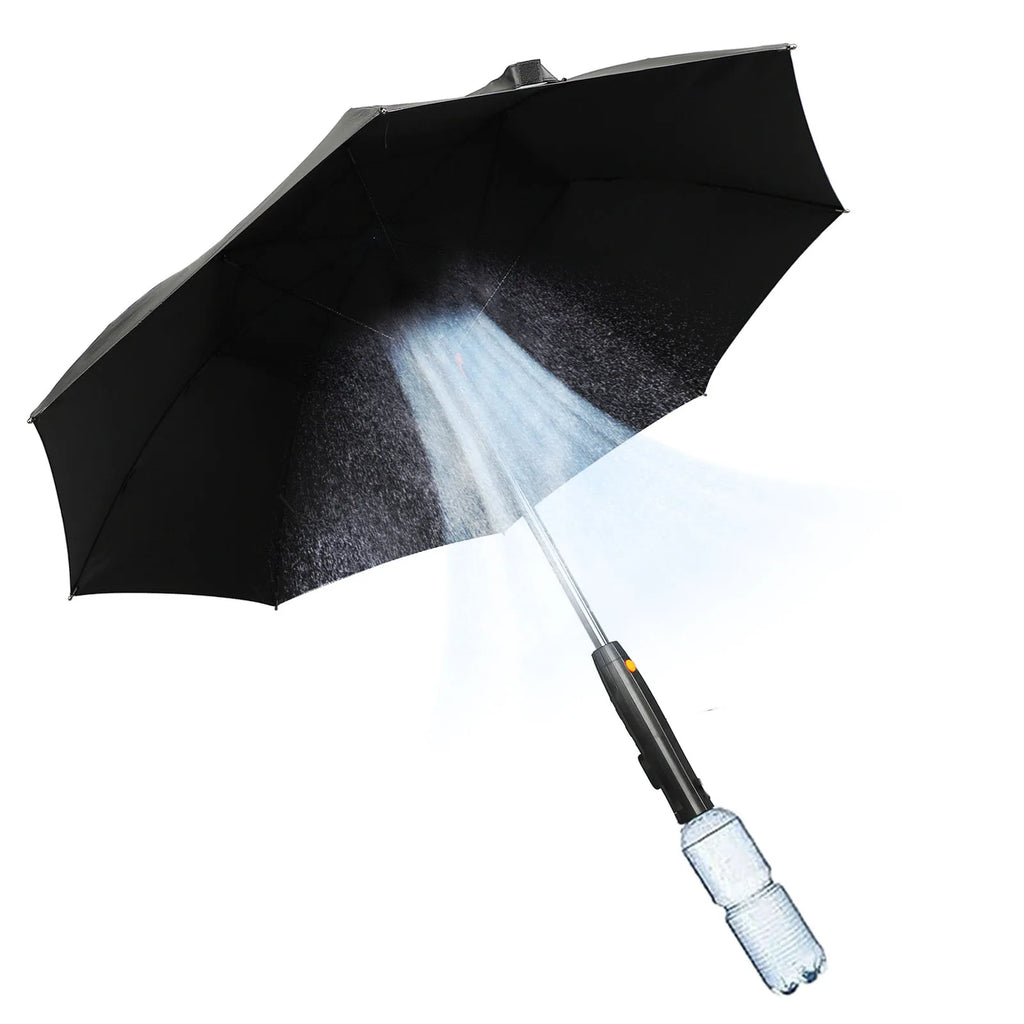 Sun Umbrella with Fan and Sprayer 8 Ribs Portable 3 in 1 UV Blocking Umbrella for Outdoor Summer Umbrella with Fan and