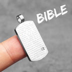 Bible Gemstone Pendant — Stainless Steel