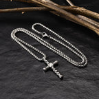 Cross Box Chain Pendant — Silver Stainless