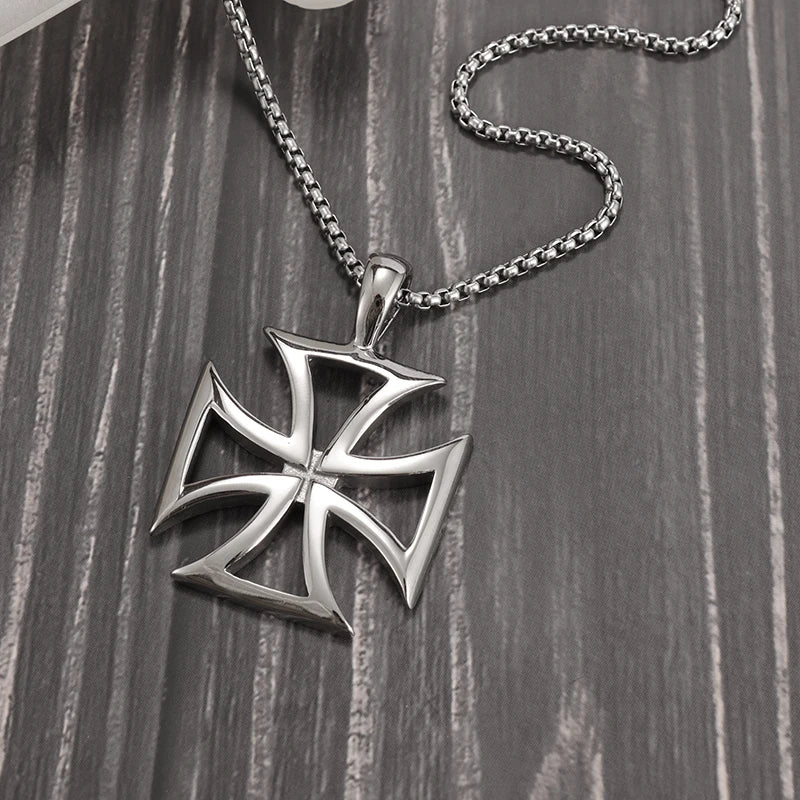 Retro Skull Cross Pendant Necklace — Stainless Steel