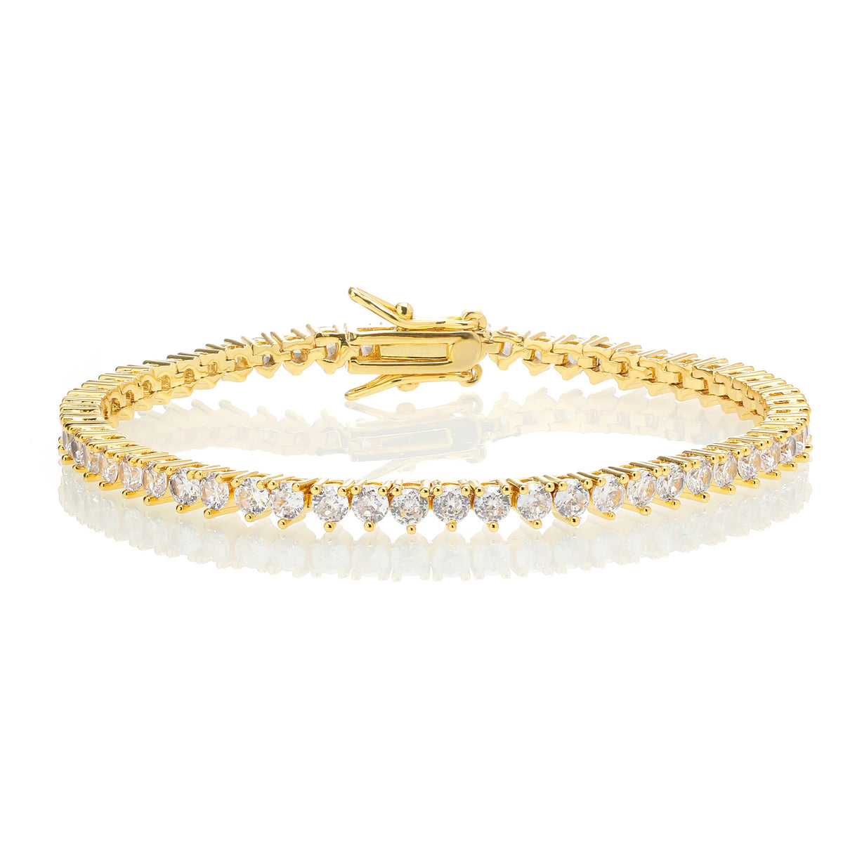 Hip Hop Iced Out Cubic Zircon 3mm Tennis Bracelet And Necklace Set Women Men Link Chain Jewelry Gold 5A CZ Silver