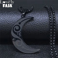 Witchcraft Moon Pendant — Black Stainless