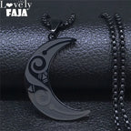 Witchcraft Moon Pendant — Black Stainless