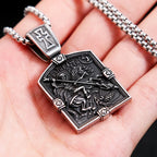 Retro Small Size Dragon Slayer St George Pendant For Men Stainless Steel Cross Biker Necklace Amulet Jewelry Gift