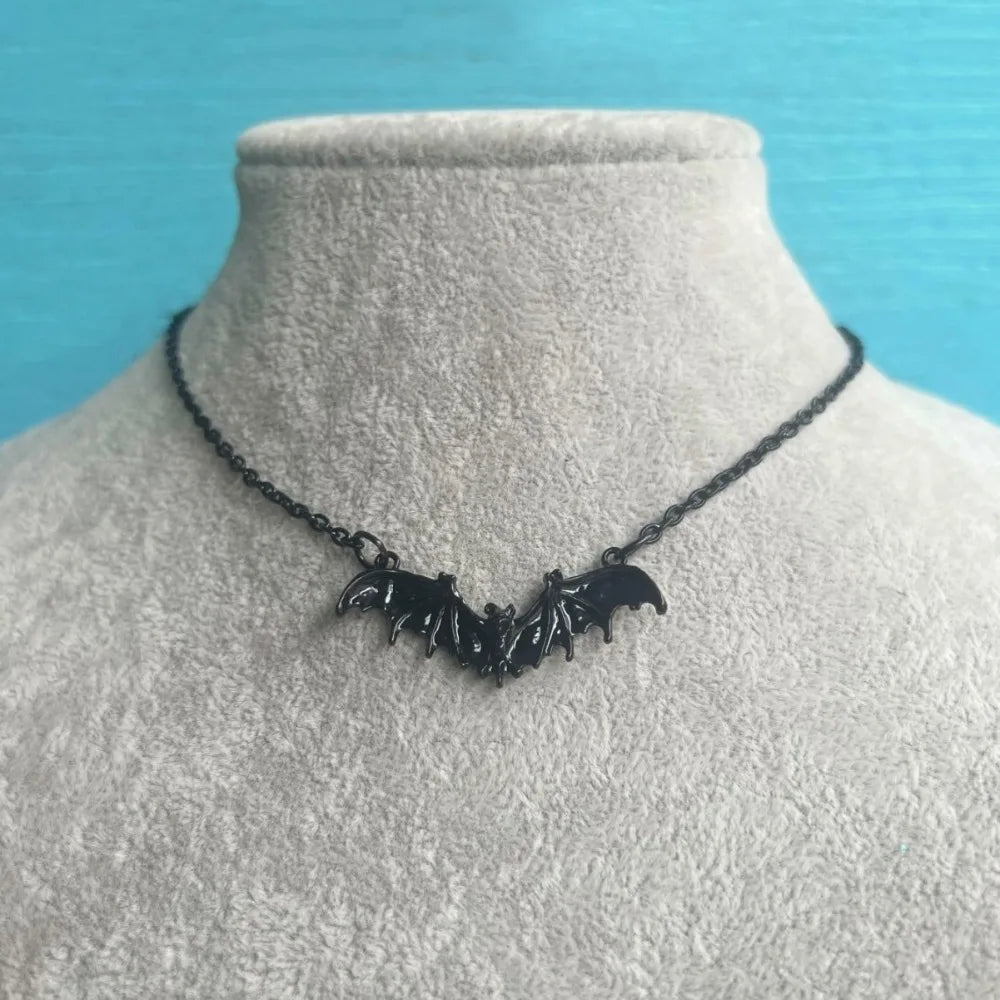 Gothic Black Cross Black Pendant Necklace