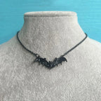Gothic Black Cross Black Pendant Necklace