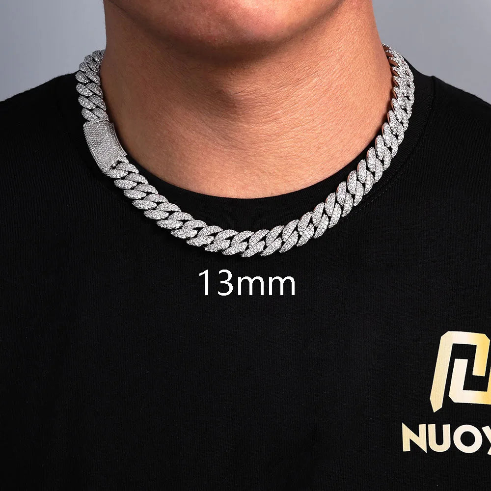 Iced Out Cuban Chain Necklace Stainless Steel 13MM