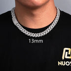 Iced Out Cuban Chain Necklace Stainless Steel 13MM