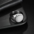 Signet Steel Ring 316L Round Seal Diy Blank